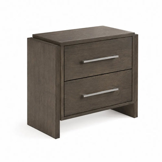 Comodino in legno con due cassetti