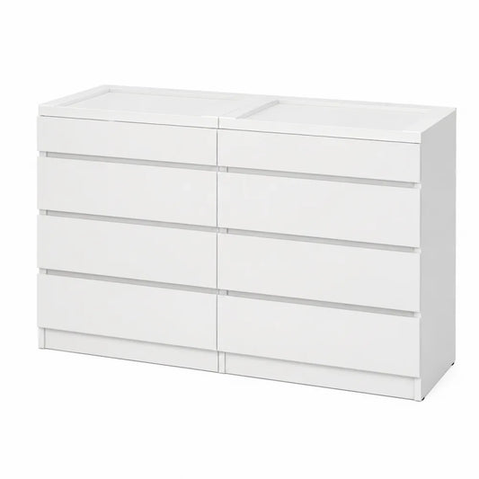 Cassettiera a 8 cassetti in MDF bianco