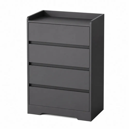 Cassettiera in Legno Nero 4 Cassetti 80x40x100 cm