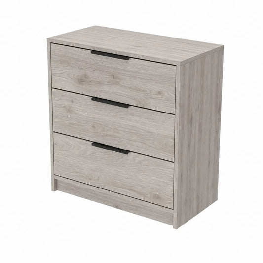 Cassettiera a 3 Cassetti in Legno Truciolare Grigio